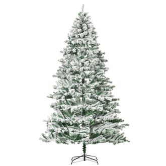 HOMCOM &Aacute;rbol de navidad 140x140x225 cm verde y blanco