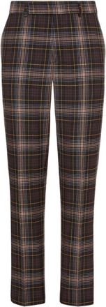 Fendi Bruine wollen broek met zakken - Heren - Slim Fit Broeken - Veelkleurig - L - Wol - Broeken