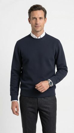 Olymp Sweatshirt OLYMP, Herren, Gr. M, marine, Sweatware, Obermaterial: 100% Baumwolle, regular fit normal, Rundhals, Rippb&uuml;ndchen, Sweatshirts Sweatshirt, 