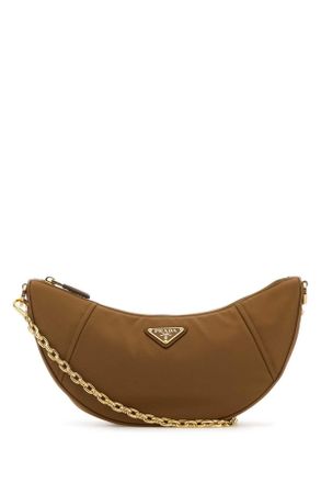 Prada Camel Re Nylon Prada Demi Lune Shoulder Bag