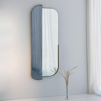Dmora Espejo Gavirate, Forma Rectangular, Tipo De Pared, Estructura Transparente, 60x130 Cm, Oro
