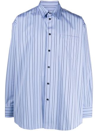 Off-white Camicia a righe con ricamo - Blu