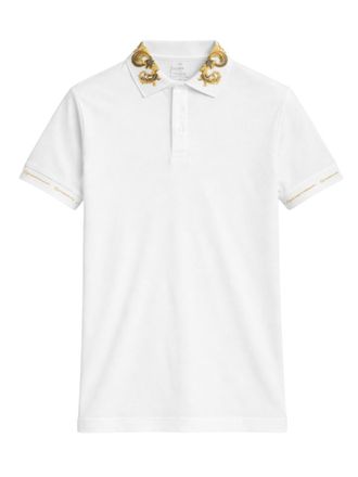 Versace Jeans Couture White Shirt Collar Polos