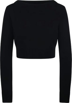 Max Mara boat-neck cropped sweater - Black
