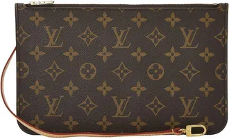 Louis Vuitton Brown Monogram Coated Canvas Neverfull Pouch Mm (Authentic Pre- Loved)