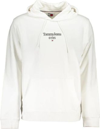 Tommy Hilfiger Geborsteld Katoenen Hoodie met Print - Heren - Hoodies - Wit - 2XL - Katoen - Hoodies & sweatvesten