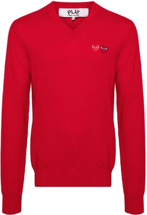 Comme Des Garçons Maglione con applicazione - Rosso