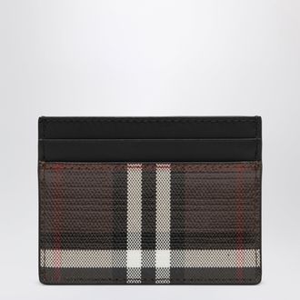 Burberry Brown card holder in coated cotton with Check pattern