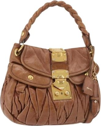 Miu Miu Pre-owned Handbags, female, Brown, Size: ONE SIZE Pre-owned Hand Bag
