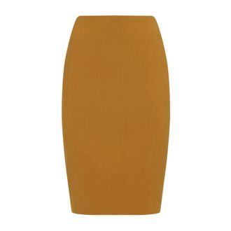 Saint Laurent Pencil Skirts, female, Orange, S, Pencil Skirt in Satin