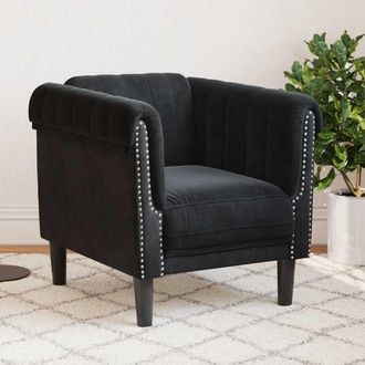 vidaXL Vidaxl - Sill&oacute;n De Terciopelo Negro