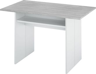 For&eacute;s Mesa Consola Tavolo Desplegable Blanco Y Cemento