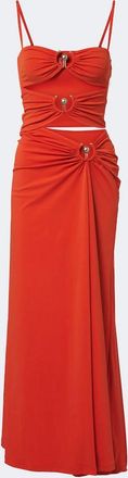 CHRISTOPHER ESBER Orbit gathered cutout maxi dress