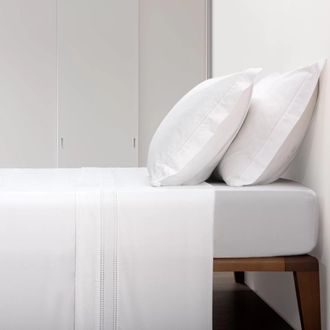 Casa da Laura S&aacute;banas 100% algod&oacute;n 200 hilos bordado blanco cama 90 1 almohada 45
