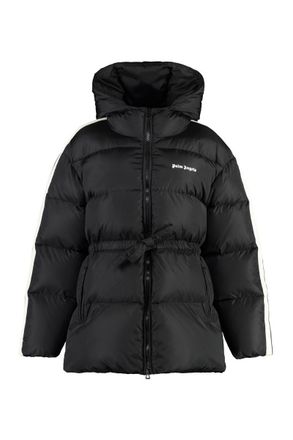 Palm Angels Hooded Techno Fabric Down Jacket