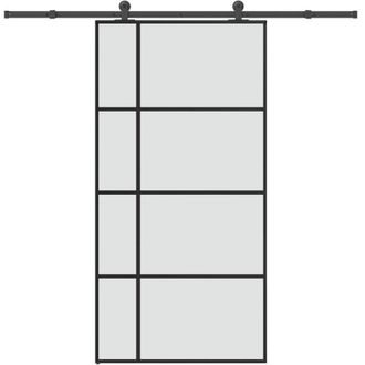 vidaXL Vidaxl - Puerta Corredera Set Herrajes Vidrio Esg Aluminio 102,5x205 Cm