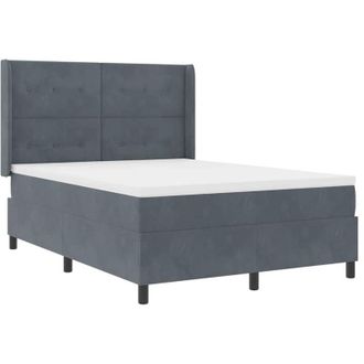 vidaXL Vidaxl - Cama Tipo Box Spring Gris Oscuro 160 X 200 Cm Terciopelo