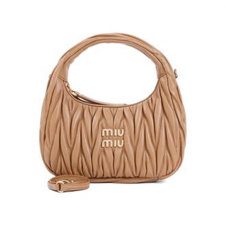 Miu Miu Small Wander matelass&eacute; hobo bag - female - Miu Miu - Handbags - Brown - ONE SIZE - Bags