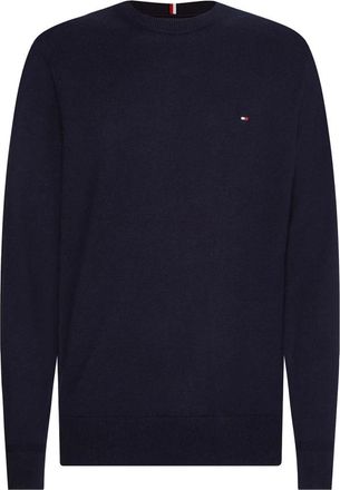 Tommy Hilfiger Luxe Kasjmier Trui met Ronde Hals - Heren - Ronde hals truien - Blauw - 3XL - Kasjmier - Truien & Vesten