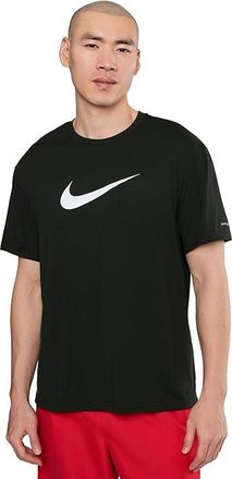 Nike Hyrdoguard Specs Dri-FIT UV Short Sleeve Top Mens Swimwear Black : 2XL, Polyester