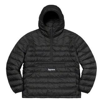 SUPREME Micro Half Zip Hooded Pullover Black White SUP-FW21-319