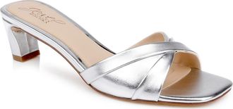 Badgley Mischka Paris Slide Sandal in Silver Metallic at Nordstrom, Size 8.5