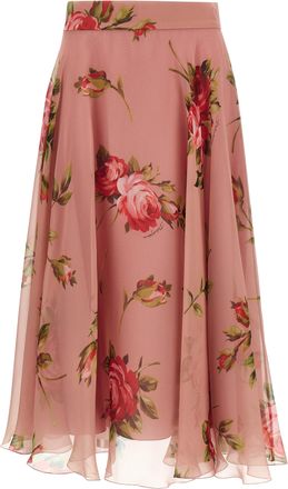 Dolce & Gabbana Multicolor Silk Midi Womens Skirt