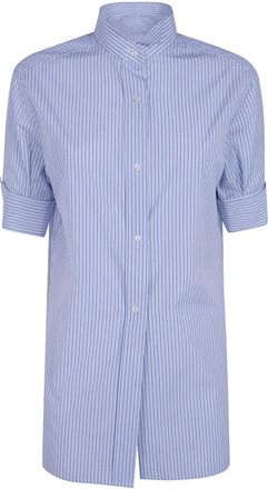 Maison Margiela Shirt met drukknoopsluiting en korte mouwen - Dames - Overhemden - Veelkleurig - M - Katoen - Overhemden
