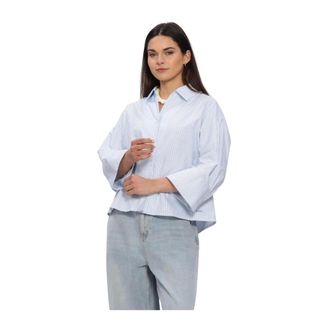 Selected Slfester Oversize 3/4 Shirt - Dames - Blouses & Shirts - Blauw - Maat: M