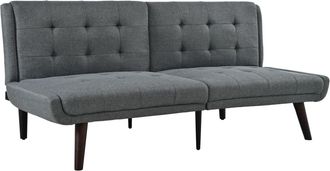 Urban Meuble Sof&aacute; fut&oacute;n convertible de 2 plazas en tela gris - respaldo ajustable