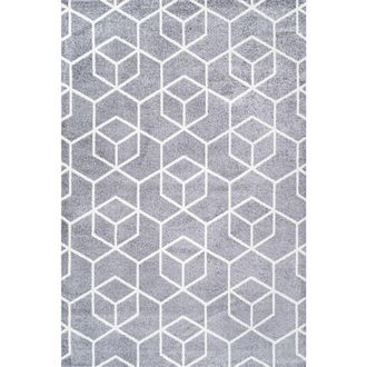 Jonathan Y Designs Tumbling Blocks Modern Geometric Area Rug in Gray/white at Nordstrom, Size 3Ft 0In X 5Ft 0In
