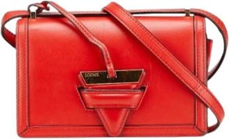 Loewe Pre-owned Cross Body Bags, female, Red, Size: ONE SIZE Pre-owned Leather Shoulder Bag