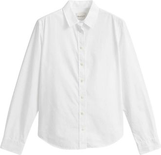 GANT Regular Fit Classic Poplin Shirt - Dames - Overhemden - Wit - M - Katoen - Overhemden