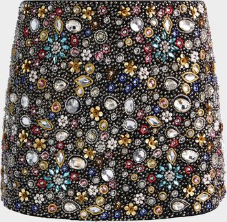 Alice & Olivia Rubi Embellished Micro Mini Skirt