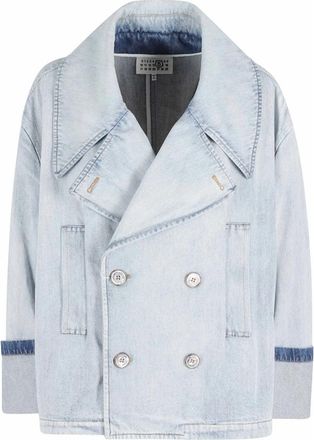 Maison Margiela Denim Jackets, female, Blue, Size: S Denim Peacoat