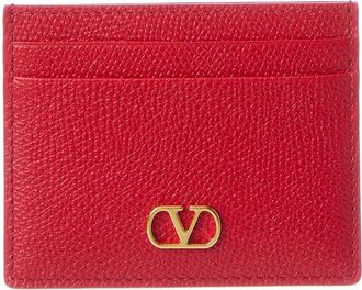 Valentino Vlogo Signature Leather Card Holder