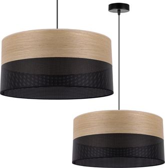 OEM L&aacute;mpara Colgante Individual, Pantalla De Chapa De Roble Dorado, 44 Cm