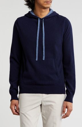 Amicale Cashmere Relaxed Cashmere Hooded Sweater in Nvy at Nordstrom Rack, Size Xx-Large