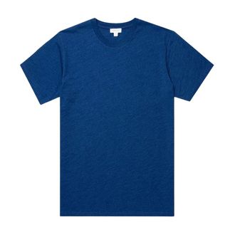 Sunspel Tops, Heren, Blauw, M, Katoen, Riviera Midweight T-shirt