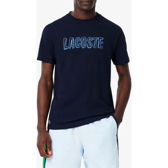 Lacoste Logo Regular Fit Performance Graphic T-Shirt in Navy Blue at Nordstrom, Size 5