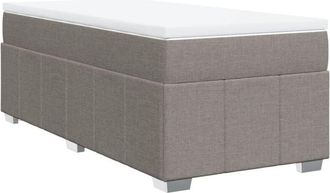 vidaXL Cama Box Spring Con Colch&oacute;n Tela Gris Taupe 80x200 Cm Vidaxl