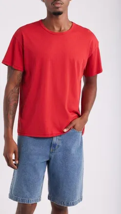 Elwood Crop Cotton T-Shirt in Red at Nordstrom, Size Xx-Large