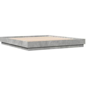 vidaXL Bed Frame without Mattress Concrete Grey 200x200 cm Vidaxl