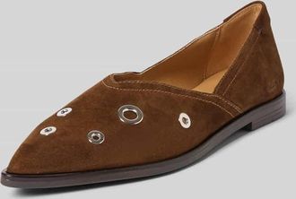 Marc O'Polo Ballerina aus Veloursleder Modell CAMILLA 5B in Mittelbraun, Gr&ouml;&szlig;e 36