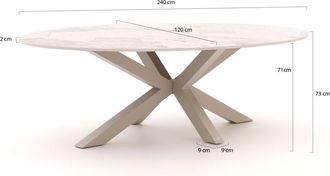 Bellagio la vita attrattiva Bellagio Induno Ellips dining tuintafel 240x120cm