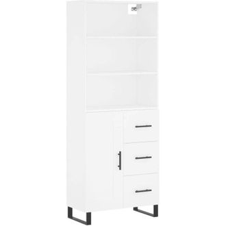 vidaXL Vidaxl - Aparador Alto Madera Contrachapada Blanco 69,5x34x180 Cm