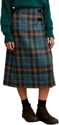 Celtic & Co. British Midi Celt Kilt in Teal /Ochre Tartan at Nordstrom, Size 12