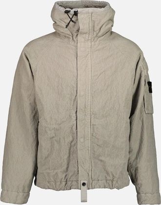 Stone Island Mens Wrinkled Corduroy Hooded Jacket - Blue - Size: 38/Regular