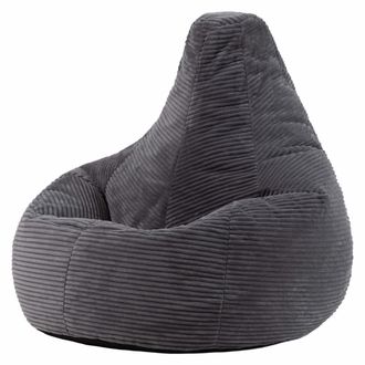 Icon Brand Puf con respaldo alto de pana gris antracita
