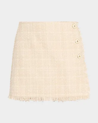 Ramy Brook Tweed Wrap Mini Skirt